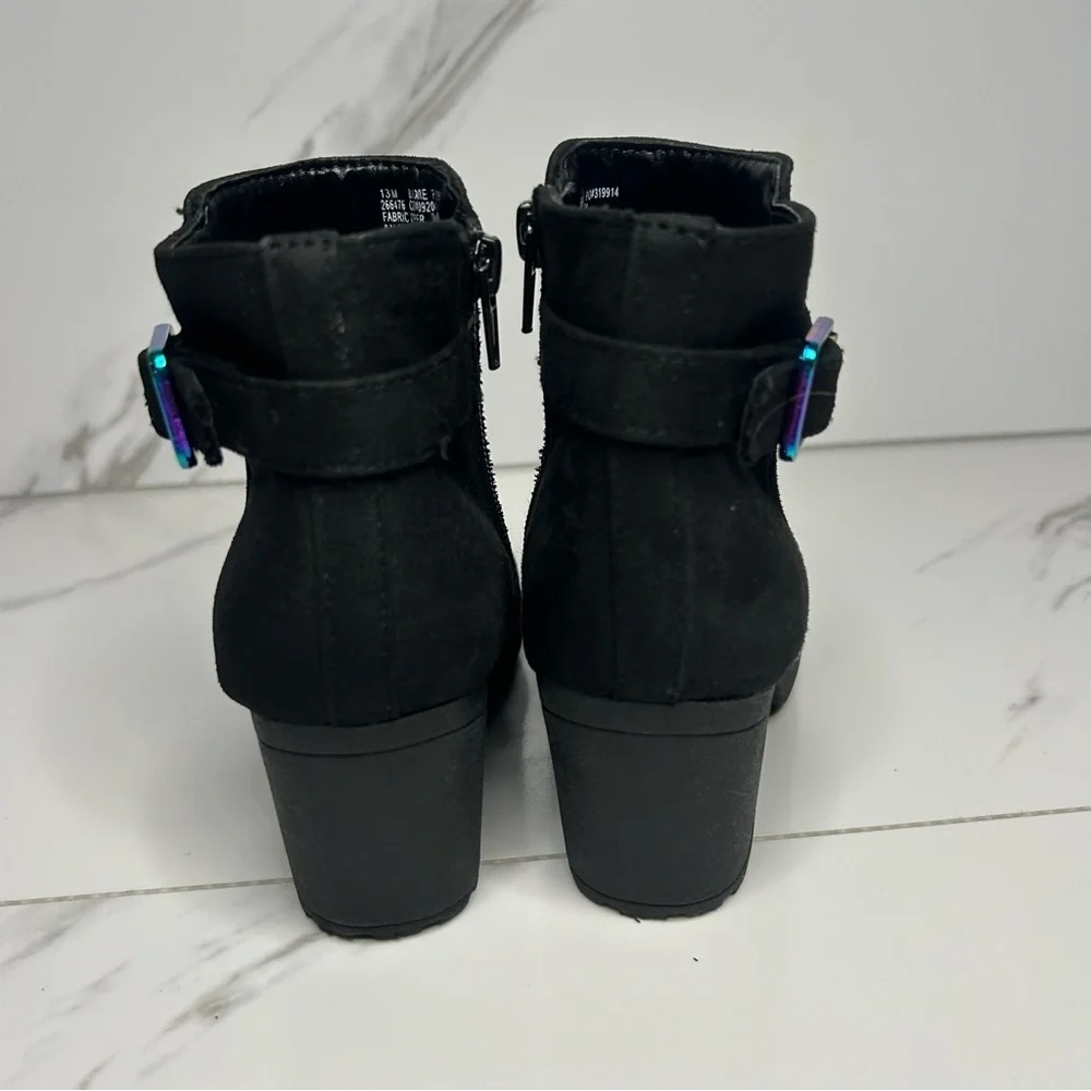 Sugar Black Boots with Colorful Buckle Size 13